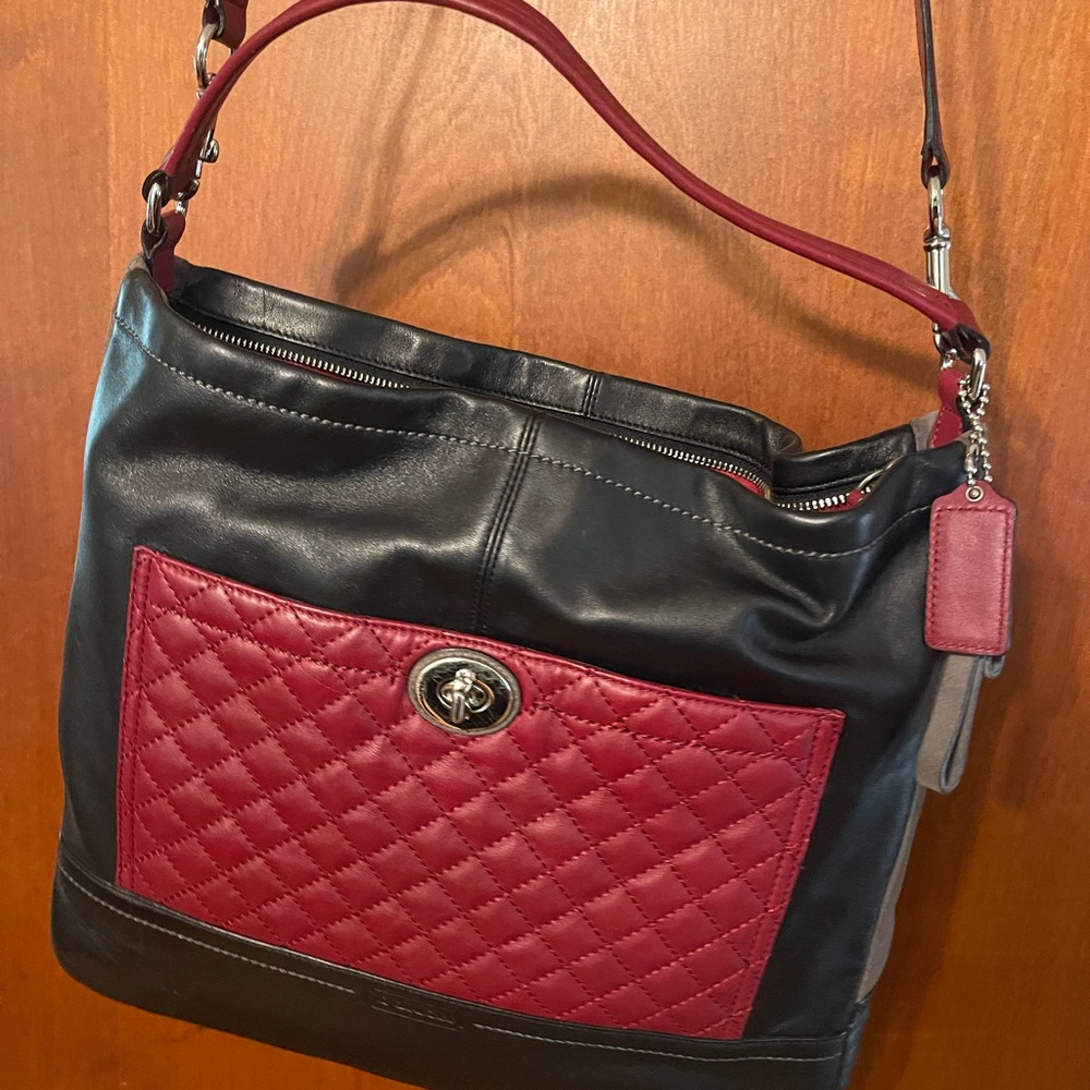 Coach Patchwork Leather & Suede Purse w/Silver Hardware in EXCELLENT CONDITION!